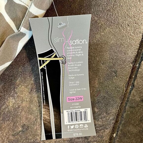 Slim-sation Animal Print Pull-on Twill Ankle Pants 22W - Picture 7 of 13